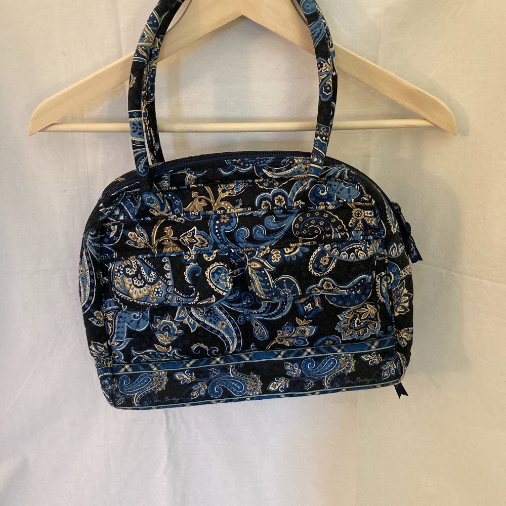 Ret.Vera Bradley Bowler Bag Windsor Navy Pattern